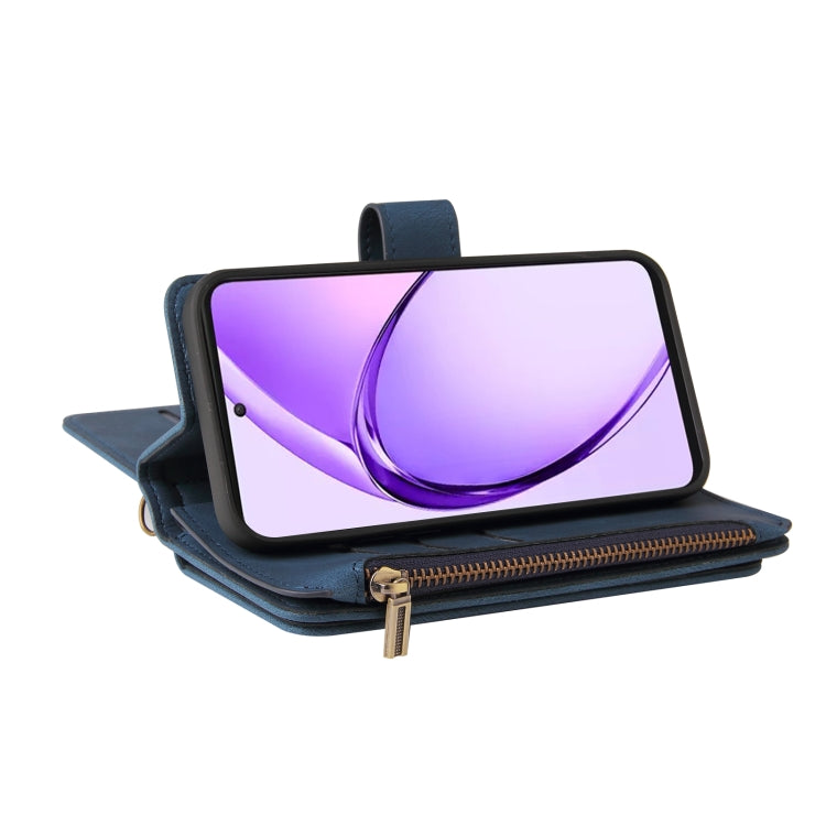 For OPPO A3 Pro 5G / A3 Pro India Skin Feel Multi Card Slots Zipper Wallet Leather Phone Case