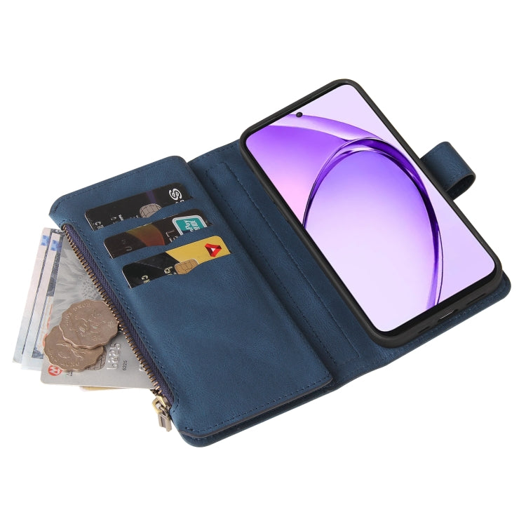 For OPPO A3 Pro 5G / A3 Pro India Skin Feel Multi Card Slots Zipper Wallet Leather Phone Case