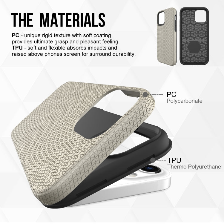 For iPhone 12 / 12 Pro Triangle Armor Texture TPU + PC Case