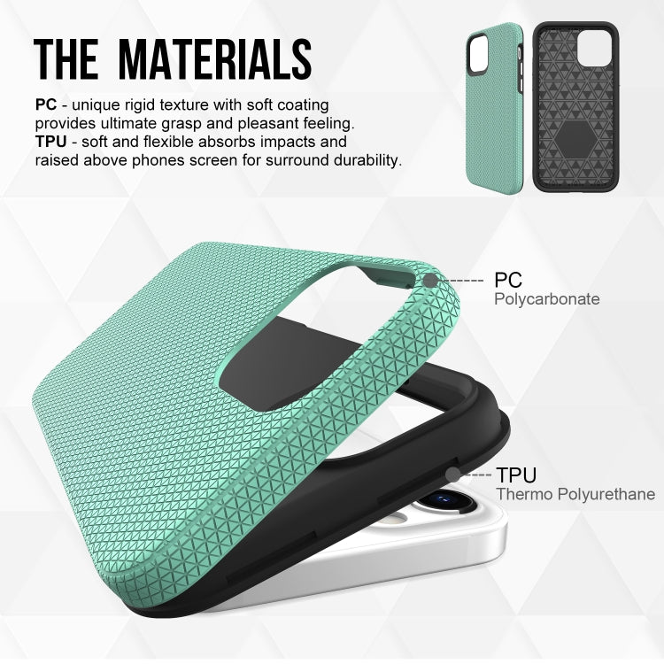 For iPhone 12 / 12 Pro Triangle Armor Texture TPU + PC Case