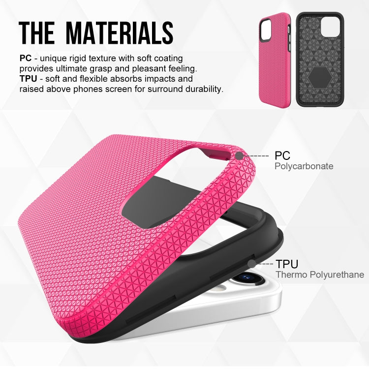 For iPhone 12 / 12 Pro Triangle Armor Texture TPU + PC Case