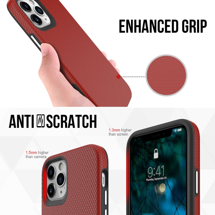 For iPhone 12 / 12 Pro Triangle Armor Texture TPU + PC Case