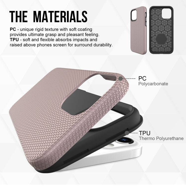For iPhone 12 / 12 Pro Triangle Armor Texture TPU + PC Case