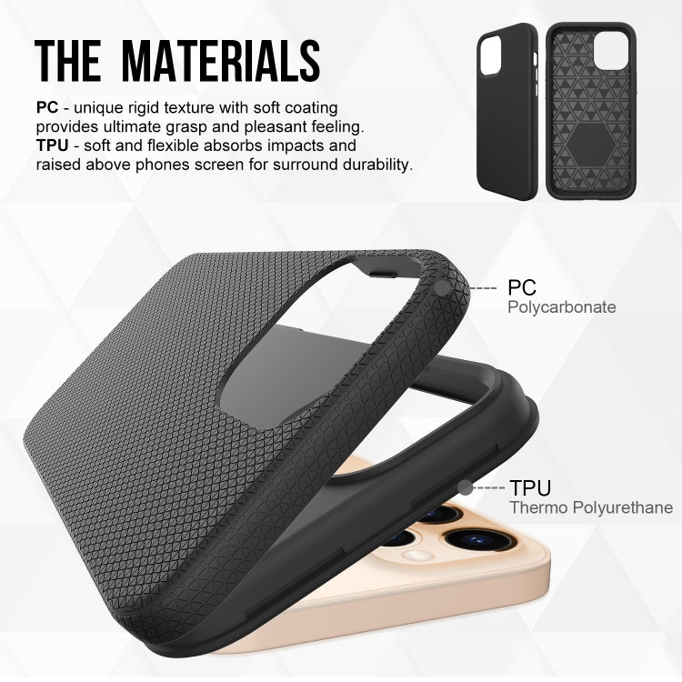 For iPhone 12 Pro Max Triangle Armor Texture TPU + PC Case