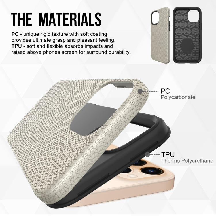 For iPhone 12 Pro Max Triangle Armor Texture TPU + PC Case