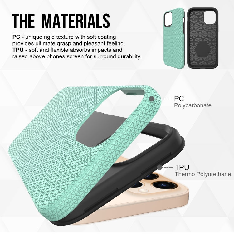 For iPhone 12 Pro Max Triangle Armor Texture TPU + PC Case