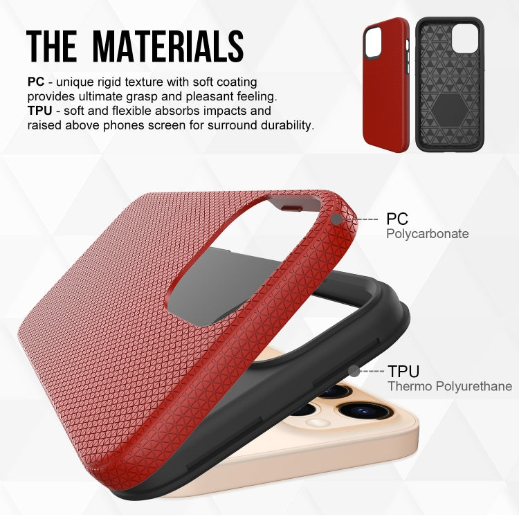 For iPhone 12 Pro Max Triangle Armor Texture TPU + PC Case