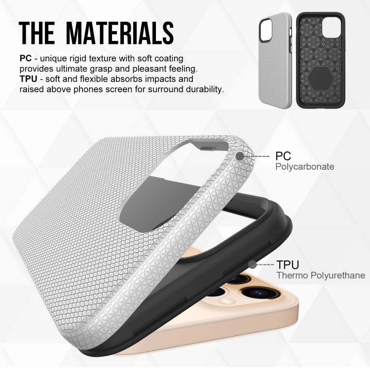 For iPhone 12 Pro Max Triangle Armor Texture TPU + PC Case