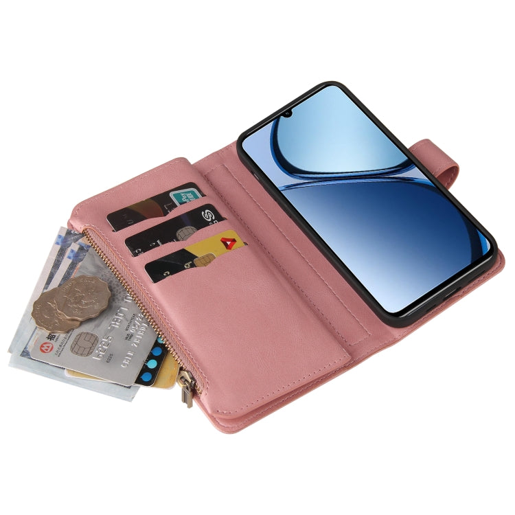 For Realme C63 / C61 / Note 60 Skin Feel Multi Card Slots Zipper Wallet Leather Phone Case