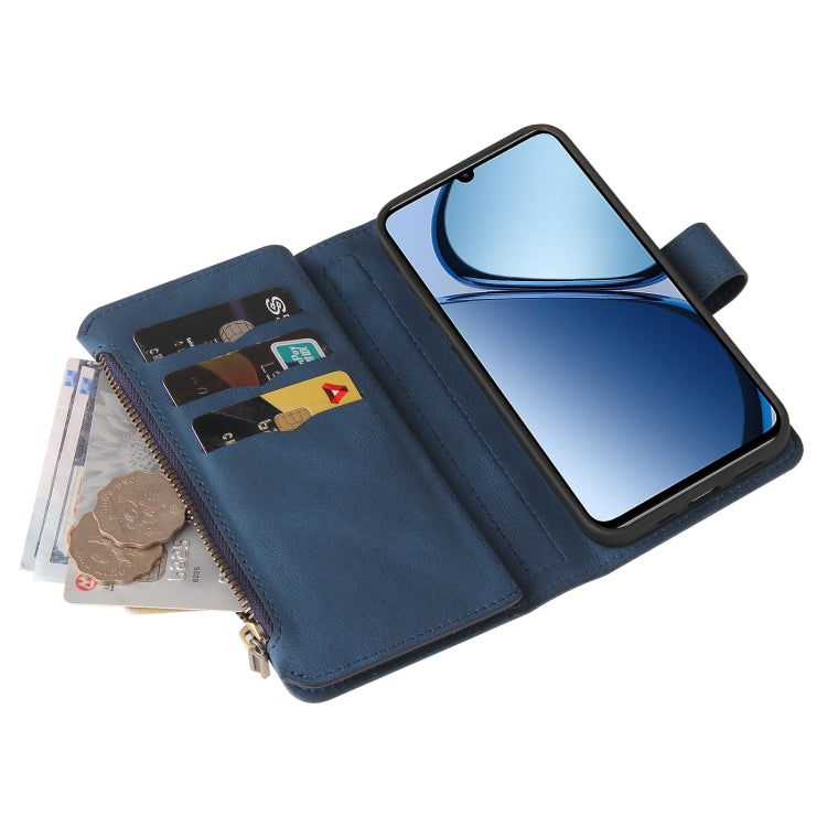 For Realme C63 / C61 / Note 60 Skin Feel Multi Card Slots Zipper Wallet Leather Phone Case