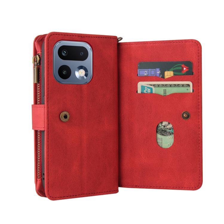 For Realme 16 Pro 5G Skin Feel Multi Card Slots Zipper Wallet Leather Phone Case