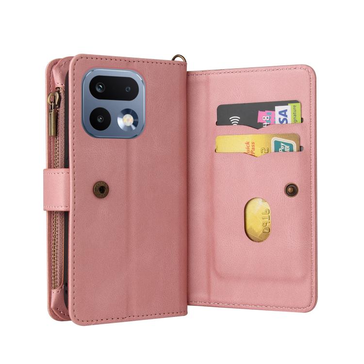 For Realme 16 Pro 5G Skin Feel Multi Card Slots Zipper Wallet Leather Phone Case
