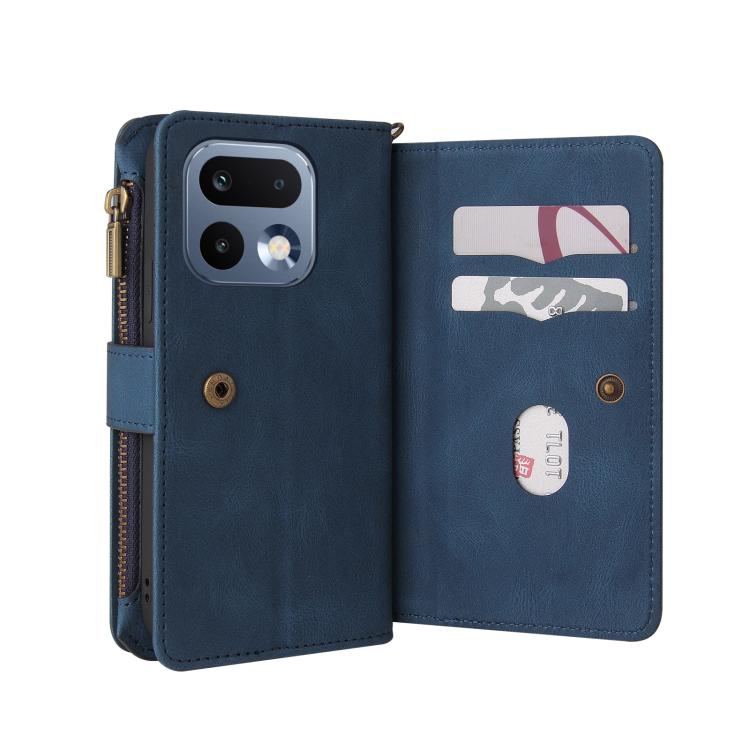 For Realme 16 Pro 5G Skin Feel Multi Card Slots Zipper Wallet Leather Phone Case