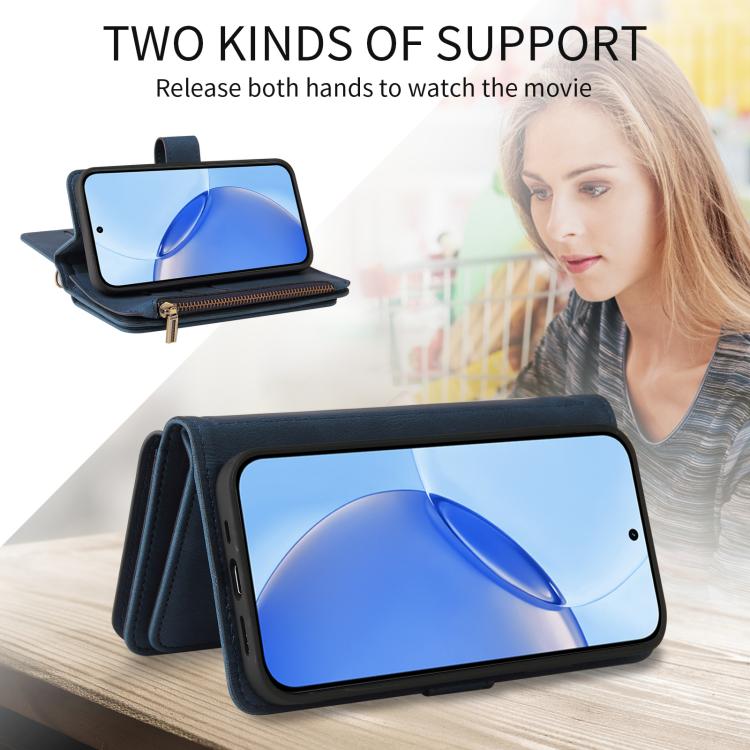 For Realme 16 Pro 5G Skin Feel Multi Card Slots Zipper Wallet Leather Phone Case