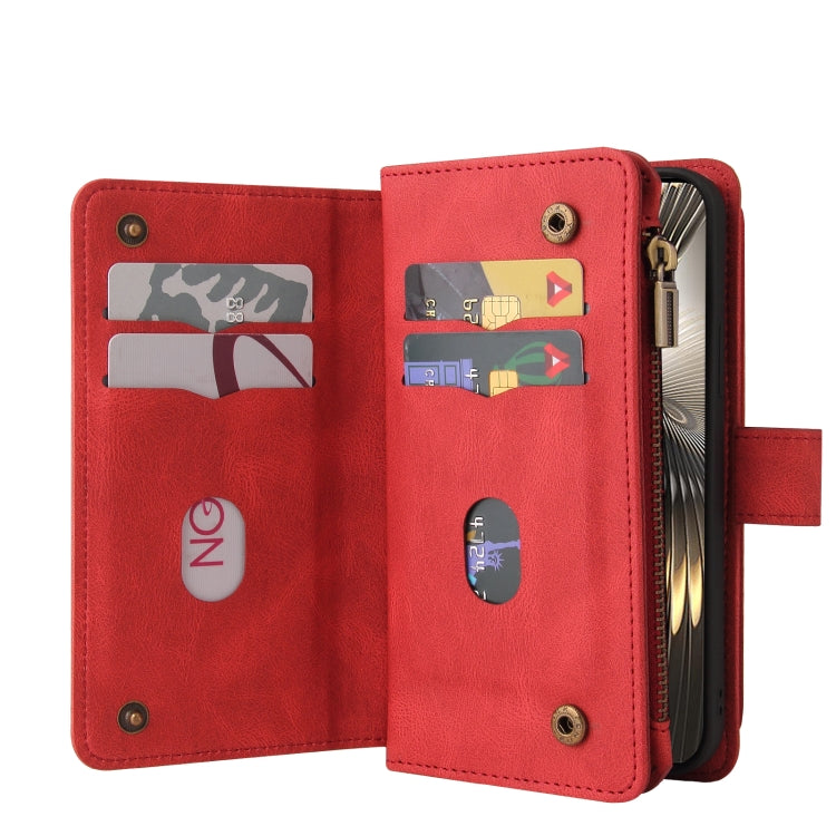 For Xiaomi Poco F6 Skin Feel Multi Card Slots Zipper Wallet Leather Phone Case