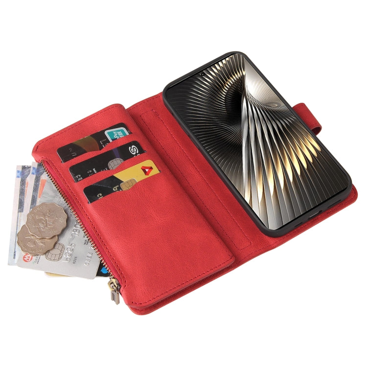 For Xiaomi Poco F6 Skin Feel Multi Card Slots Zipper Wallet Leather Phone Case