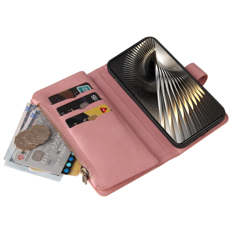 For Xiaomi Poco F6 Skin Feel Multi Card Slots Zipper Wallet Leather Phone Case