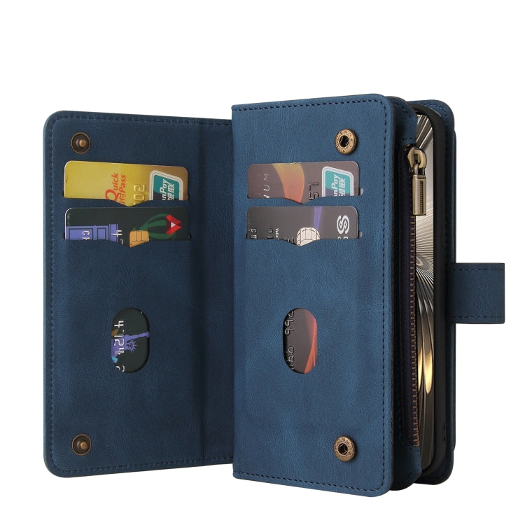 For Xiaomi Poco F6 Skin Feel Multi Card Slots Zipper Wallet Leather Phone Case