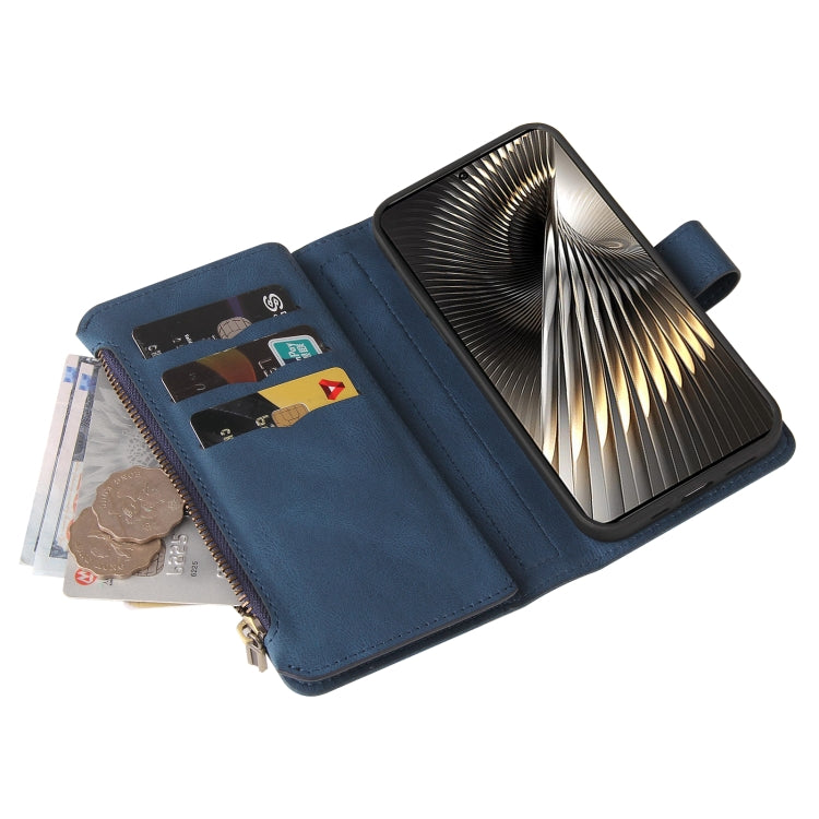 For Xiaomi Poco F6 Skin Feel Multi Card Slots Zipper Wallet Leather Phone Case