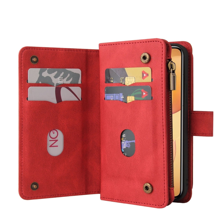 For Xiaomi 14T Pro Skin Feel Multi Card Slots Zipper Wallet Leather Phone Case