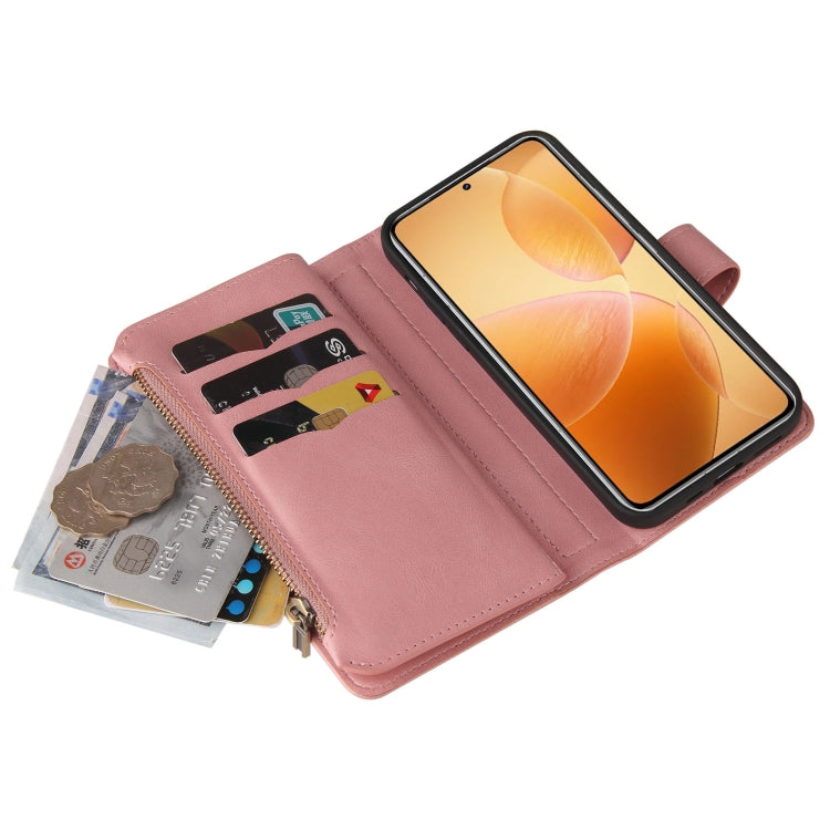 For Xiaomi 14T Pro Skin Feel Multi Card Slots Zipper Wallet Leather Phone Case