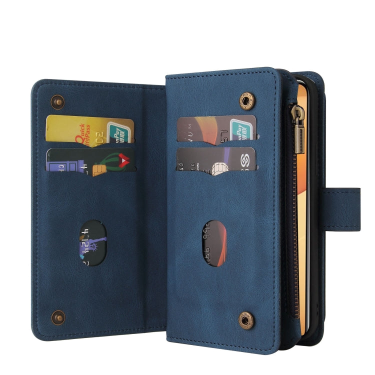 For Xiaomi 14T Pro Skin Feel Multi Card Slots Zipper Wallet Leather Phone Case