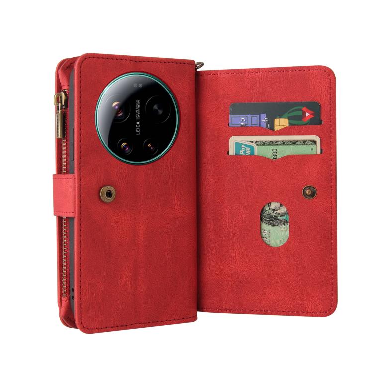 For Xiaomi 17 Ultra Skin Feel Multi Card Slots Zipper Wallet Leather Phone Case