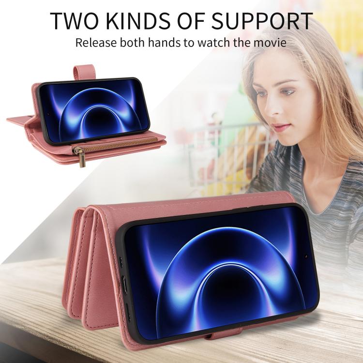 For Xiaomi 17 Ultra Skin Feel Multi Card Slots Zipper Wallet Leather Phone Case