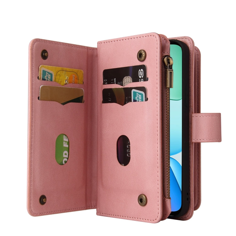 For Redmi 13 4G Global Skin Feel Multi Card Slots Zipper Wallet Leather Phone Case