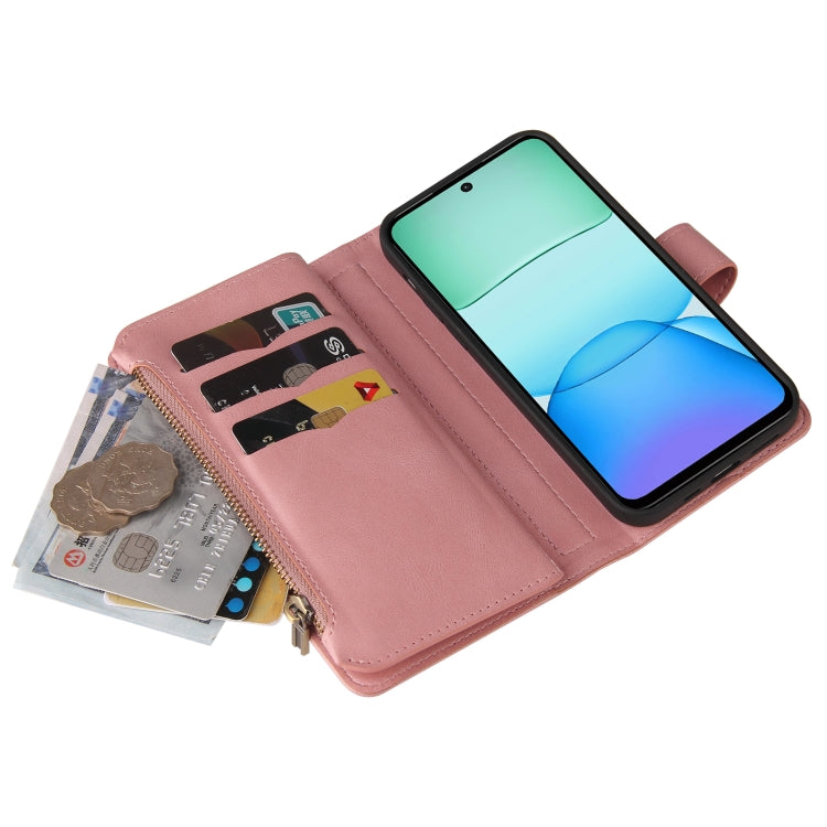 For Redmi 13 4G Global Skin Feel Multi Card Slots Zipper Wallet Leather Phone Case