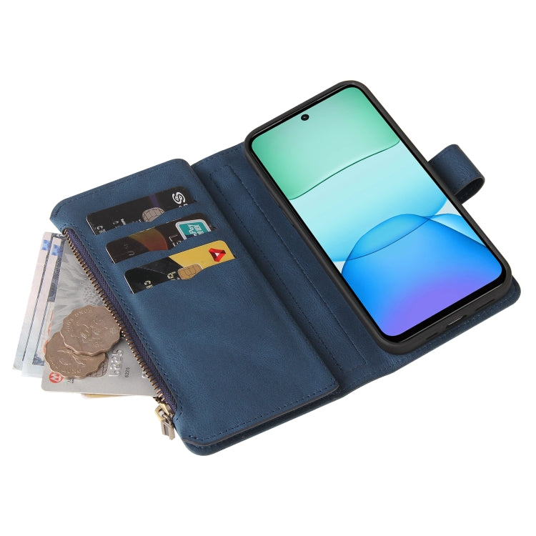 For Redmi 13 4G Global Skin Feel Multi Card Slots Zipper Wallet Leather Phone Case