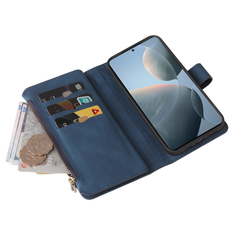 For Redmi K70 Skin Feel Multi Card Slots Zipper Wallet Leather Phone Case