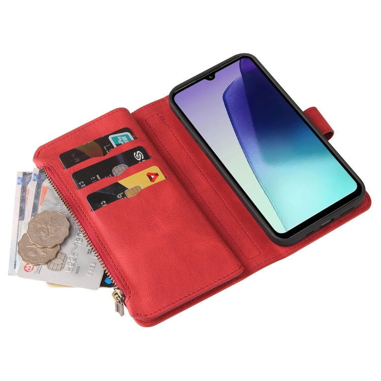 For Redmi 14C 4G Global Skin Feel Multi Card Slots Zipper Wallet Leather Phone Case