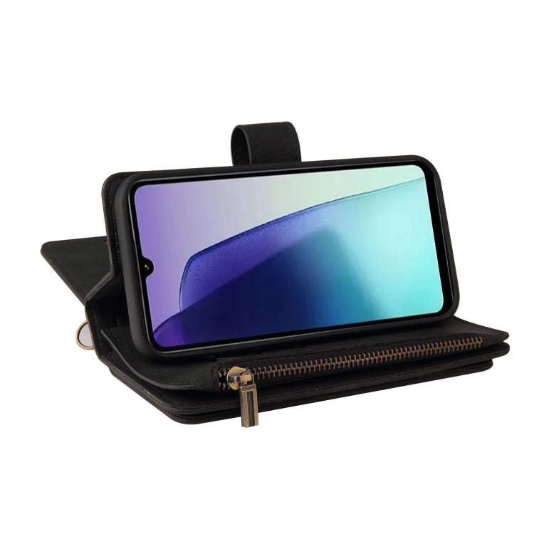 For Redmi 14C 4G Global Skin Feel Multi Card Slots Zipper Wallet Leather Phone Case