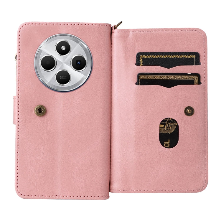 For Redmi 14C 4G Global Skin Feel Multi Card Slots Zipper Wallet Leather Phone Case
