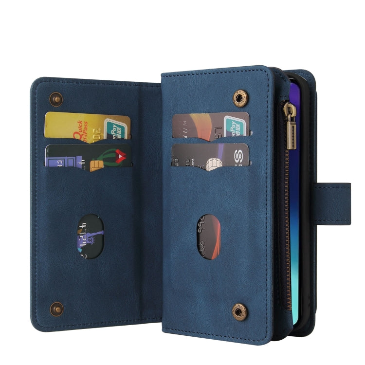For Redmi 14C 4G Global Skin Feel Multi Card Slots Zipper Wallet Leather Phone Case