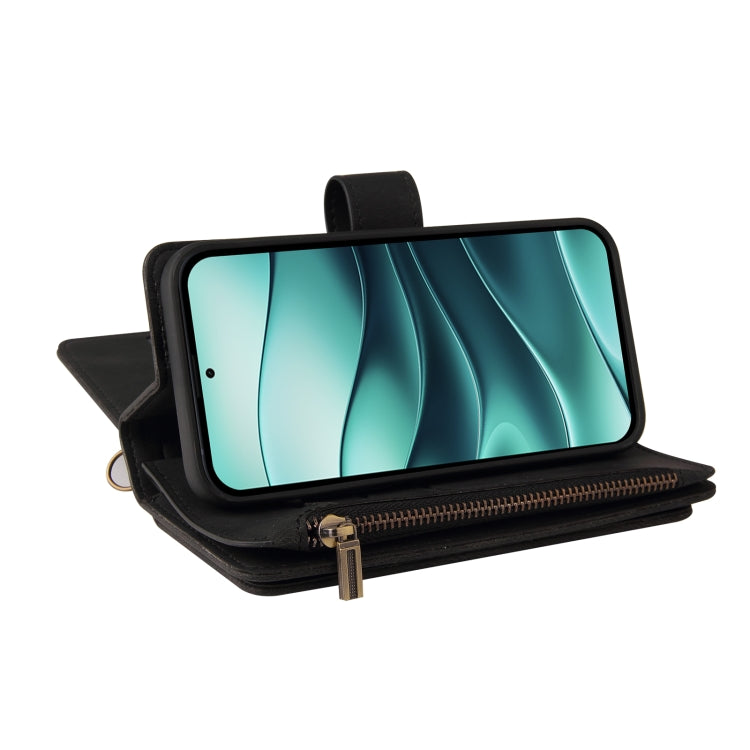 For Redmi Note 14 5G Skin Feel Multi Card Slots Zipper Wallet Leather Phone Case