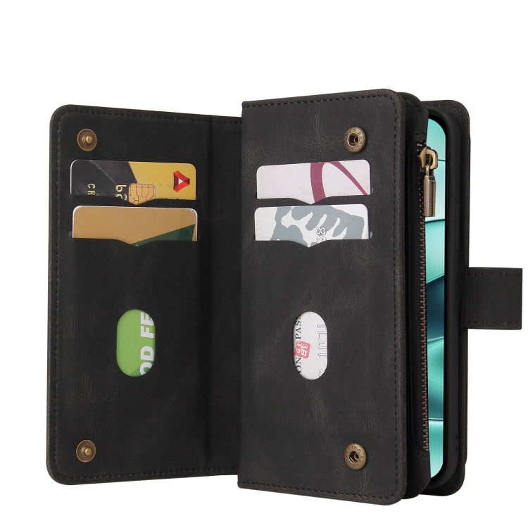For Redmi Note 14 5G Skin Feel Multi Card Slots Zipper Wallet Leather Phone Case