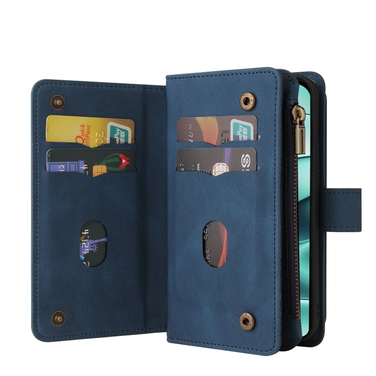 For Redmi Note 14 5G Skin Feel Multi Card Slots Zipper Wallet Leather Phone Case