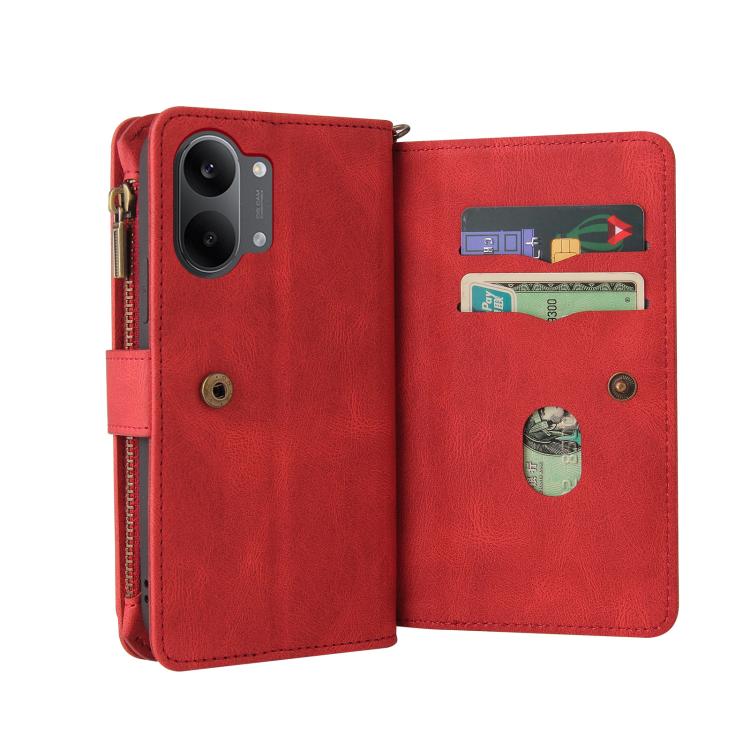 For Redmi Turbo 5 Max / Poco X8 Pro Max 5G Skin Feel Multi Card Slots Zipper Wallet Leather Phone Case