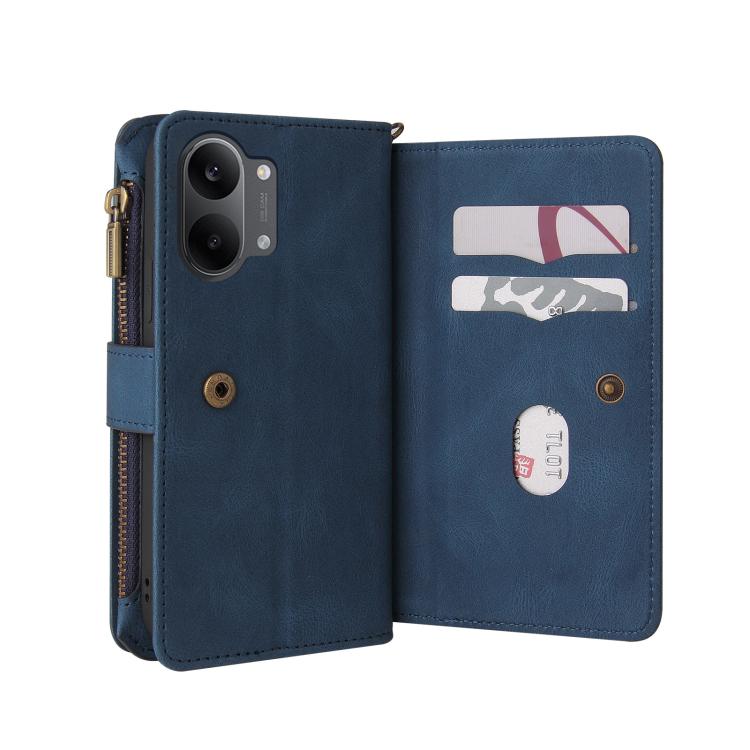 For Redmi Turbo 5 Max / Poco X8 Pro Max 5G Skin Feel Multi Card Slots Zipper Wallet Leather Phone Case