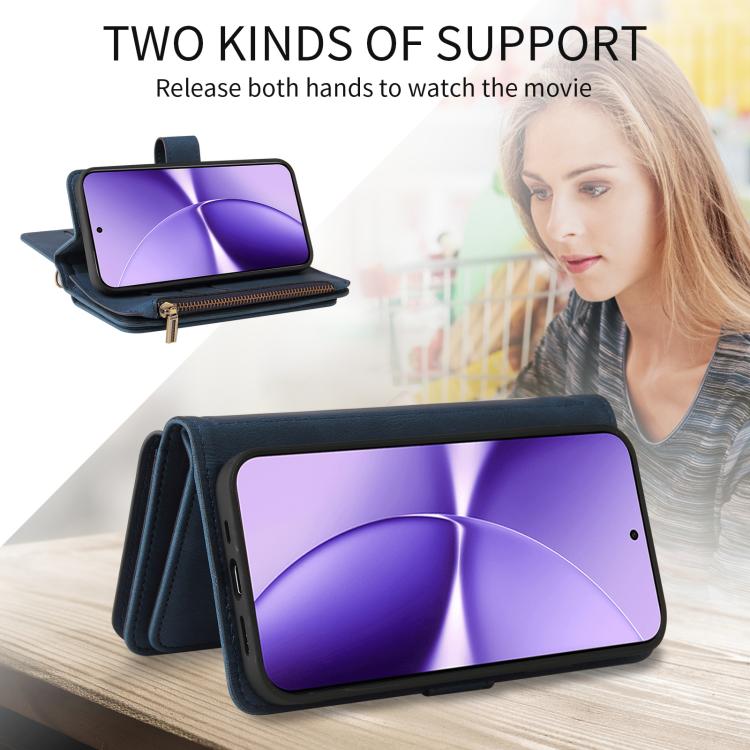 For Redmi Turbo 5 Max / Poco X8 Pro Max 5G Skin Feel Multi Card Slots Zipper Wallet Leather Phone Case