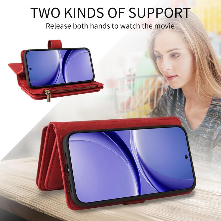 For Redmi Turbo 5 / Poco X8 Pro 5G Skin Feel Multi Card Slots Zipper Wallet Leather Phone Case