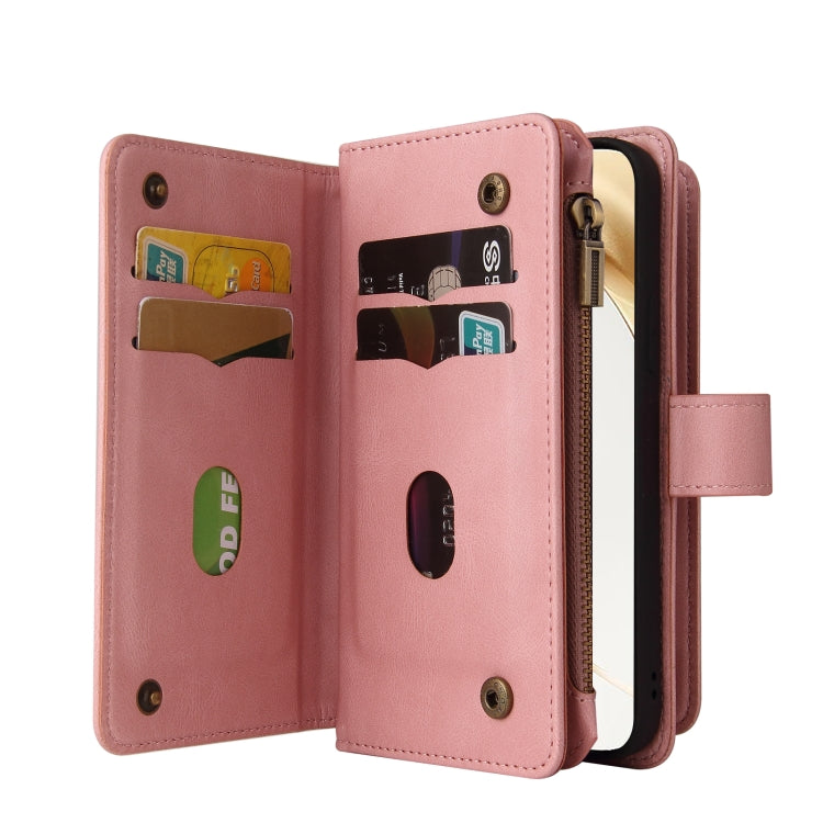 For Honor 200 Skin Feel Multi Card Slots Zipper Wallet Leather Phone Case