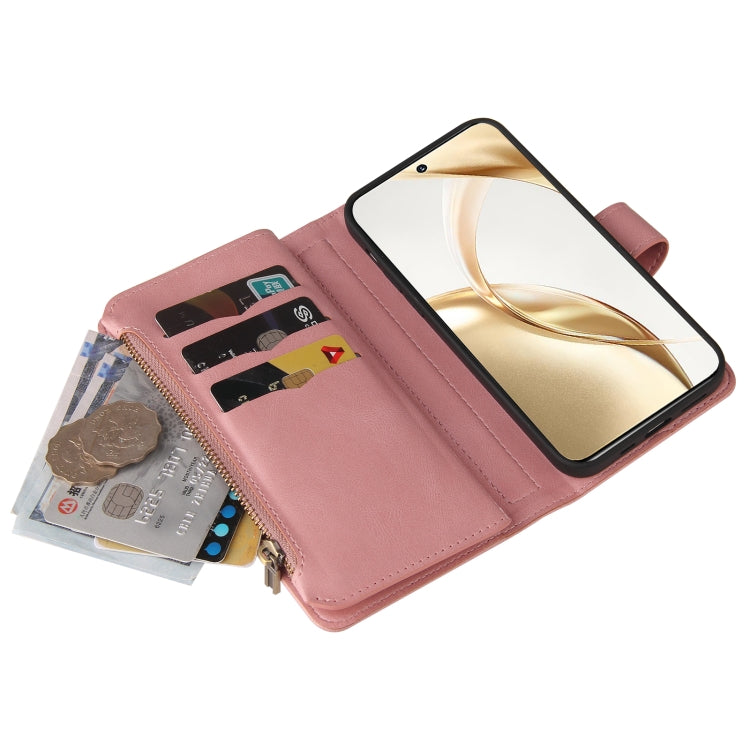 For Honor 200 Skin Feel Multi Card Slots Zipper Wallet Leather Phone Case