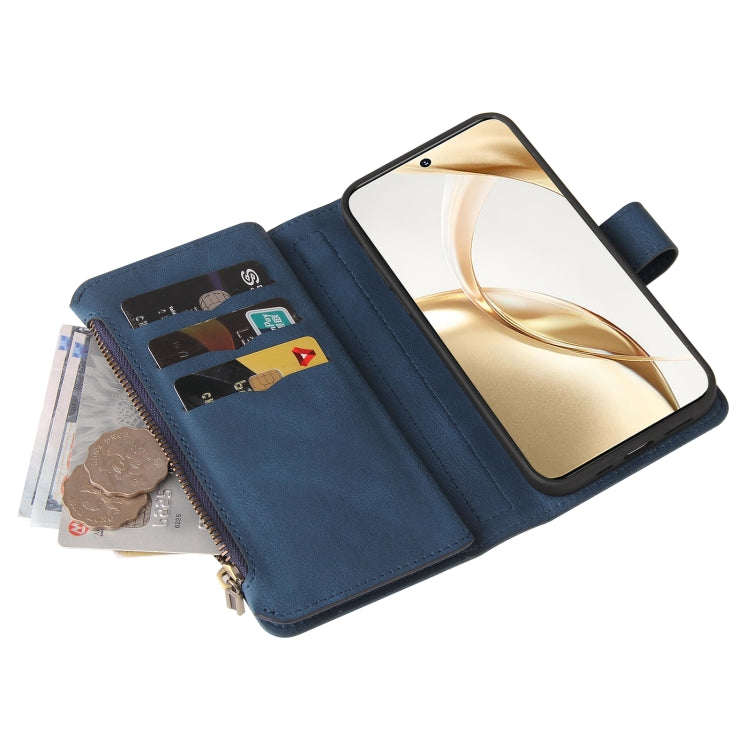 For Honor 200 Skin Feel Multi Card Slots Zipper Wallet Leather Phone Case