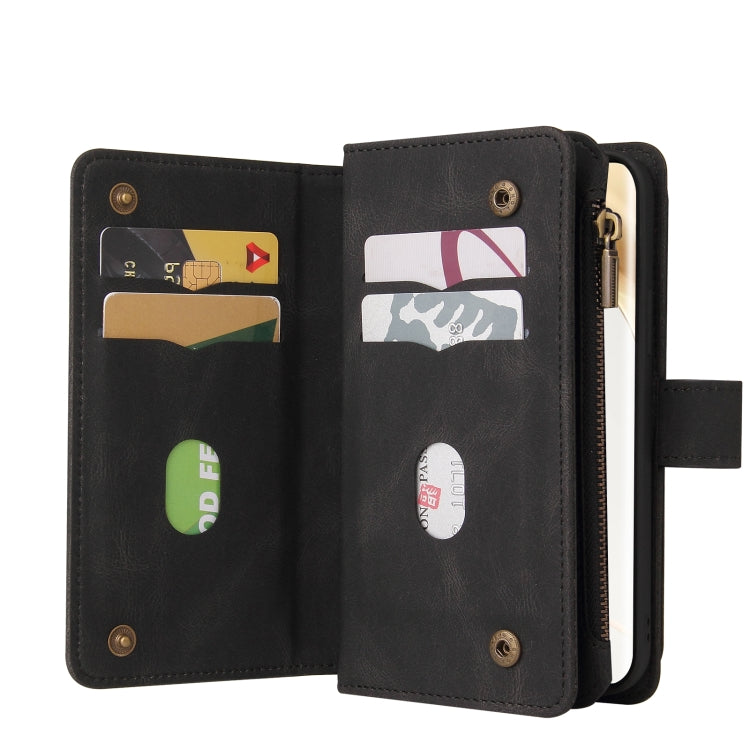 For Honor 200 Pro Skin Feel Multi Card Slots Zipper Wallet Leather Phone Case