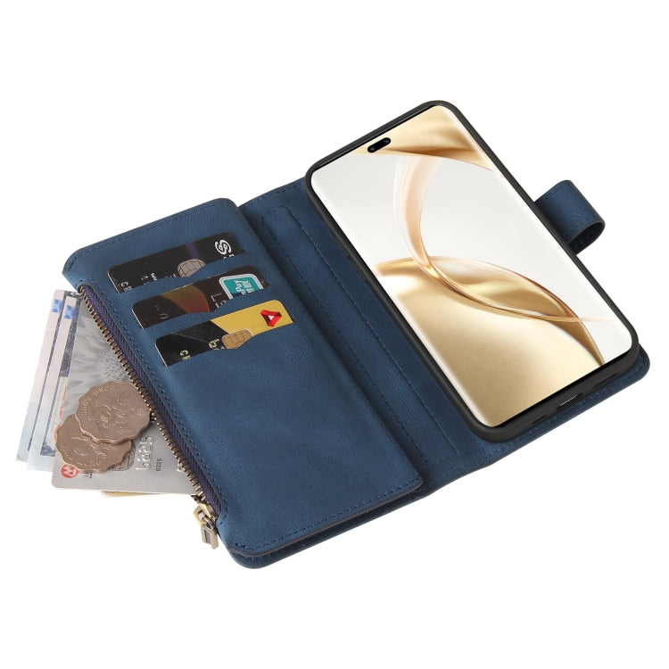 For Honor 200 Pro Skin Feel Multi Card Slots Zipper Wallet Leather Phone Case