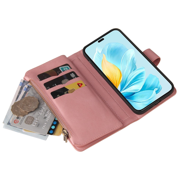 For Honor 200 Lite Global Skin Feel Multi Card Slots Zipper Wallet Leather Phone Case