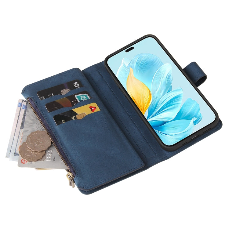 For Honor 200 Lite Global Skin Feel Multi Card Slots Zipper Wallet Leather Phone Case